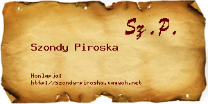 Szondy Piroska névjegykártya